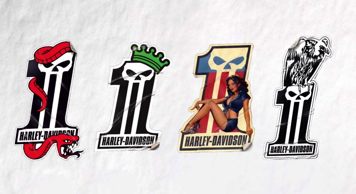 Harley-Davidson Dark Custom — new logo and sticker variations